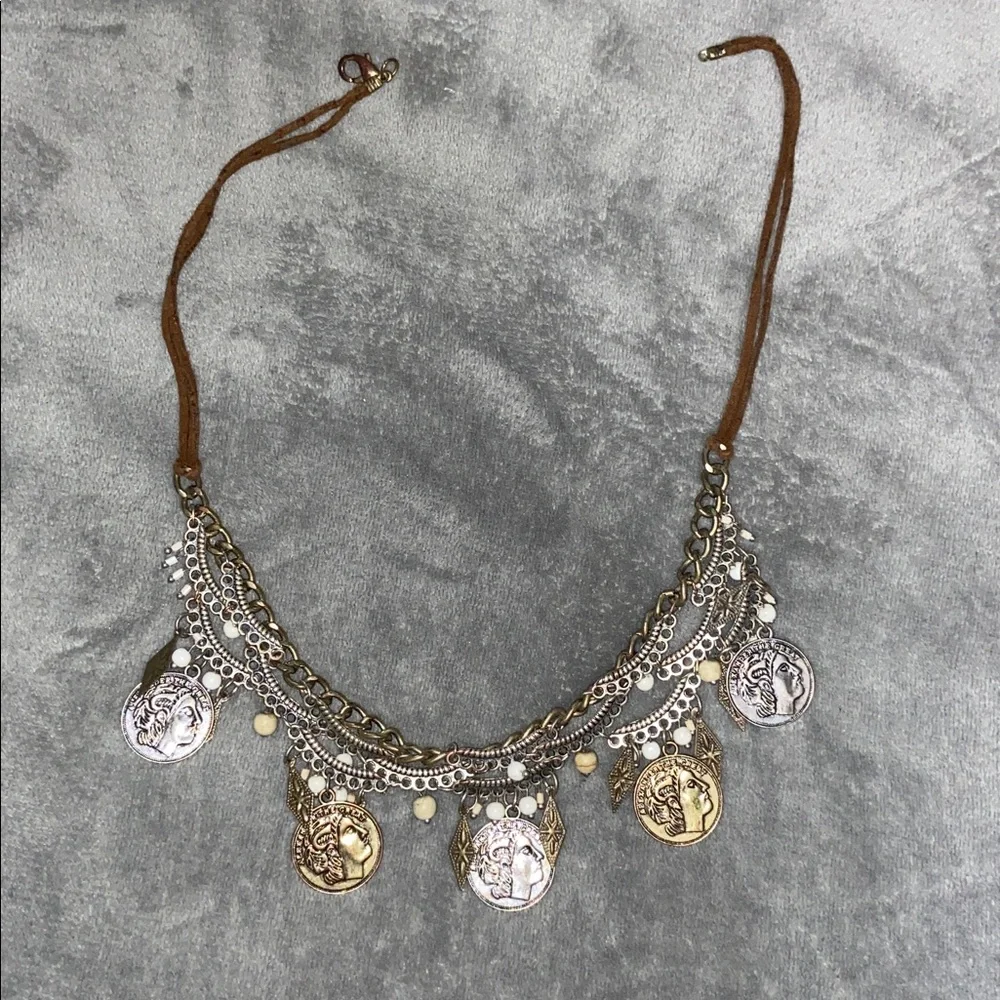 Buckle Silver and Gold Coin Necklace - Picture 2 of 2